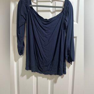 Elegant Navy Blue Women's Top